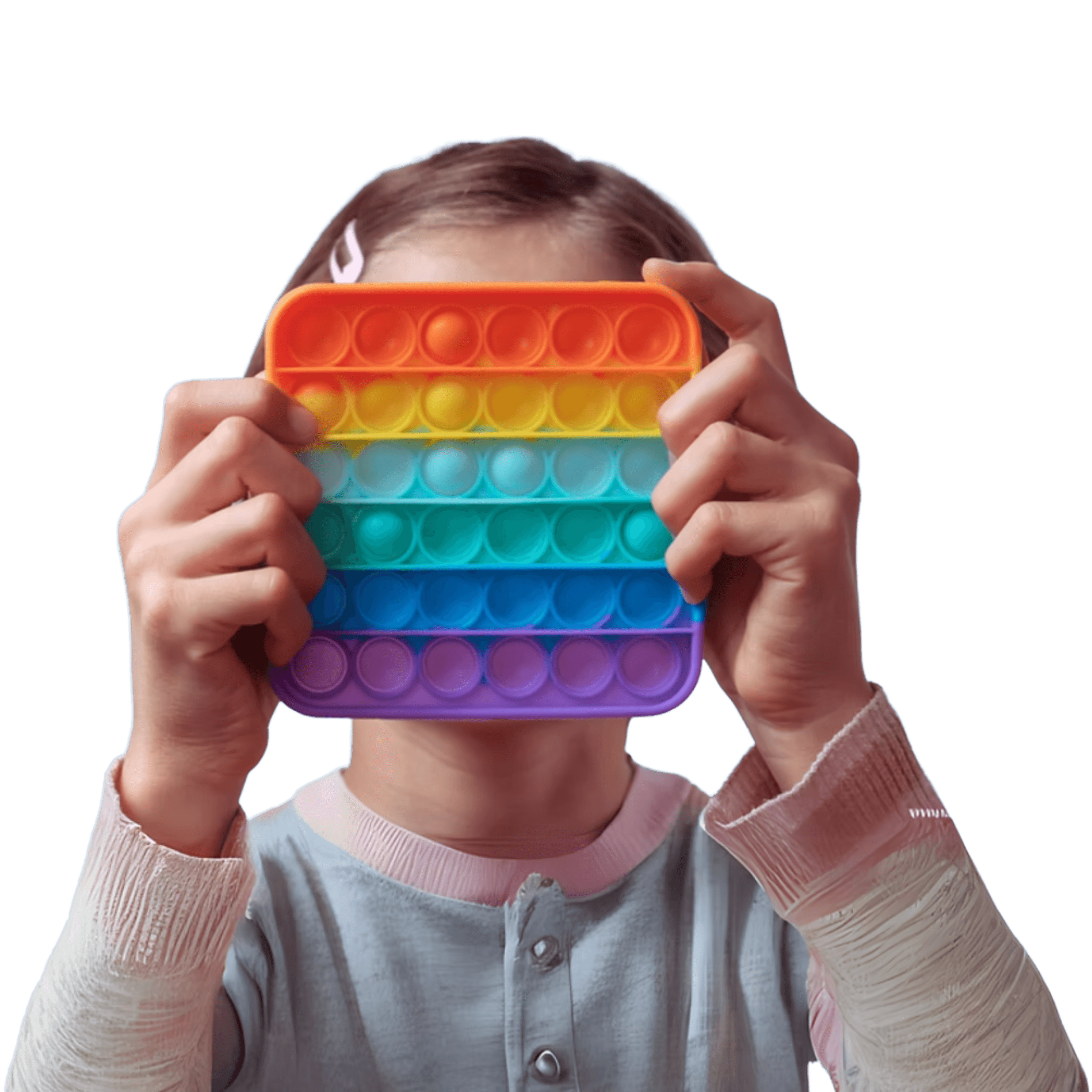 Girl with sensory toy